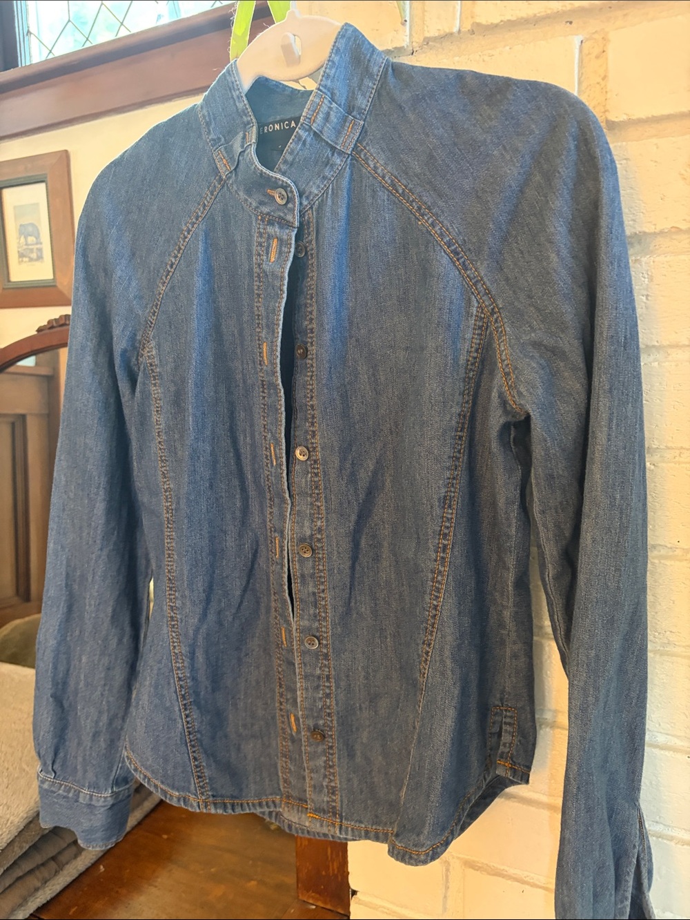 Veronica Beard Grotto Denim Blouse - Picture 3 of 7